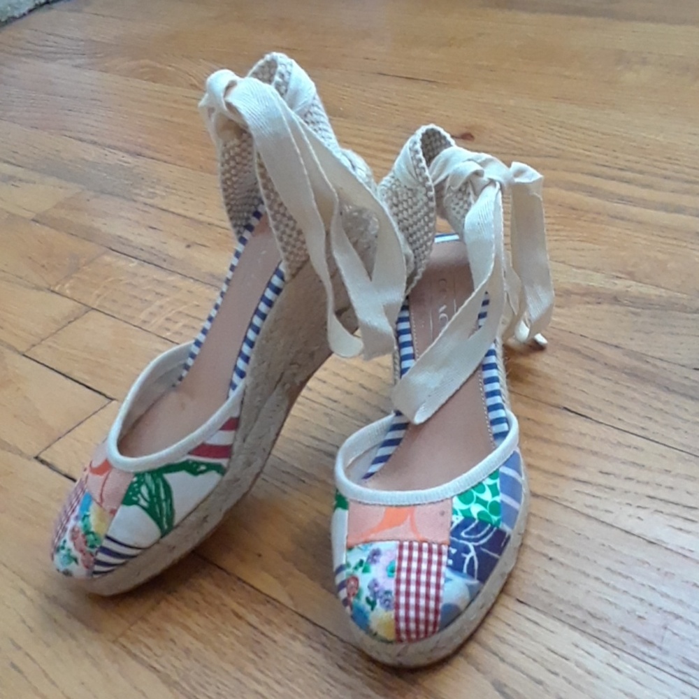 Coach tie espadrilles sz 6